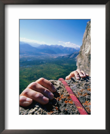 Climbers Hands Holding Onto Rock Ledge, Alberta, Canada by Philip & Karen Smith Pricing Limited Edition Print image