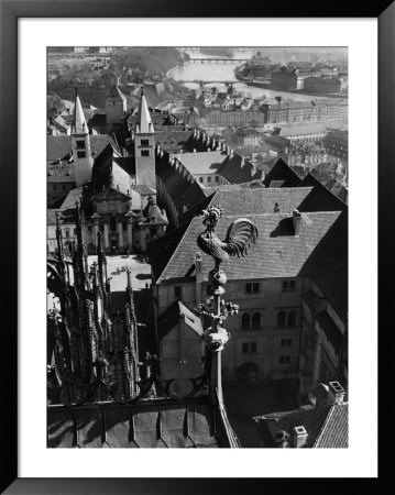 Rooftops Including A Rooster Weather Vane In The Medieval Section Of Prague With The Moldau River by Alfred Eisenstaedt Pricing Limited Edition Print image