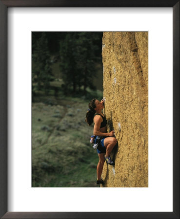 Young Woman Climbing Smith Rock, Oregon by Mark Cosslett Pricing Limited Edition Print image