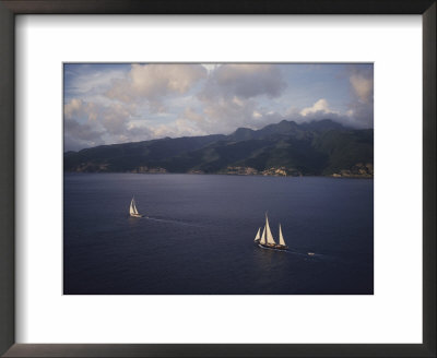 Sailboats Ply Calm Waters In The Caribbean by Jodi Cobb Pricing Limited Edition Print image