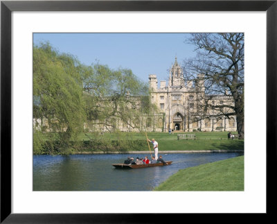 Punting On The Backs, With St. John's College, Cambridge, Cambridgeshire, England by G Richardson Pricing Limited Edition Print image