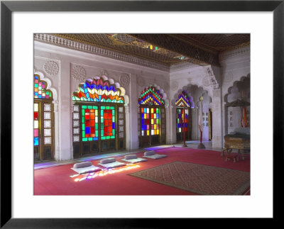 Colourful Stained Glass In The Maharaja's Throne Room, Meherangarh Fort Museum, Jodhpur, India by Eitan Simanor Pricing Limited Edition Print image