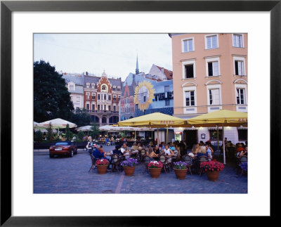 Restaurants In Dome Cathedral Square, Old Town, Riga, Latvia, Baltic States by Yadid Levy Pricing Limited Edition Print image
