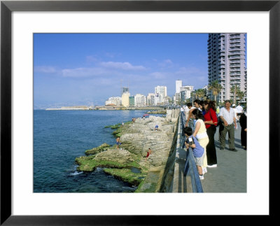 View Of Waterfront And Downtown, El Manara Corniche, Beirut, Lebanon, Middle East by Gavin Hellier Pricing Limited Edition Print image