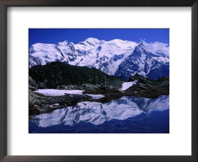 Reflection Of Mont Blanc In Mountain Lake, Chamonix Valley, Rhone-Alpes, France by Gareth Mccormack Pricing Limited Edition Print image