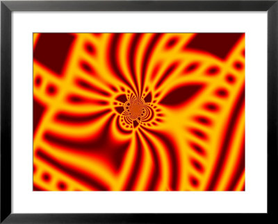 Abstract Yellow And Red Fractal Design by Albert Klein Pricing Limited Edition Print image