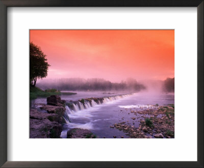 Sunrise In The Morning Mist Over The Waterfall On The Venta River Near Kuldiga, Latvia by Janis Miglavs Pricing Limited Edition Print image