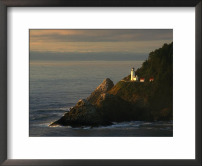 Distant View Of The Heceta Head Lighthouse On The Oregon Coast by Phil Schermeister Pricing Limited Edition Print image