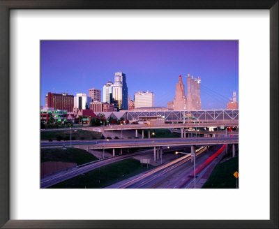 City Skyline With Freeway In Foreground, Kansas City, Usa by Richard Cummins Pricing Limited Edition Print image