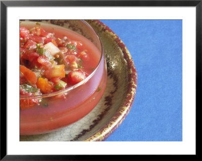 Dish With Salsa On Blue Background by Carol & Mike Werner Pricing Limited Edition Print image