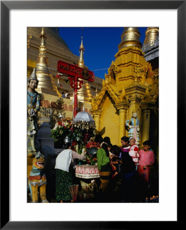 People At Shrine At Shwedagon Pagoda, Yangon, Myanmar (Burma) by Bill Wassman Pricing Limited Edition Print image