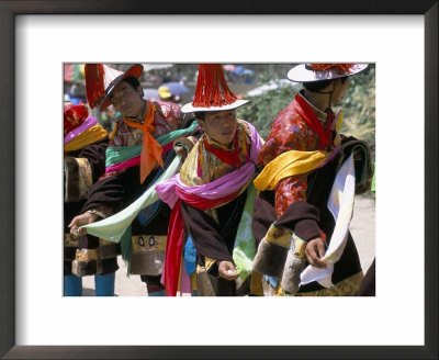 Tibetans Dressed For Religious Shaman's Ceremony, Tongren, Qinghai Province, China by Occidor Ltd Pricing Limited Edition Print image