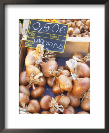 Onions At Market Stall, Bergerac, Dordogne, France by Per Karlsson Pricing Limited Edition Print image