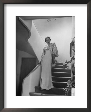 Modeling A Custom Made Evening Gown by Nina Leen Pricing Limited Edition Print image