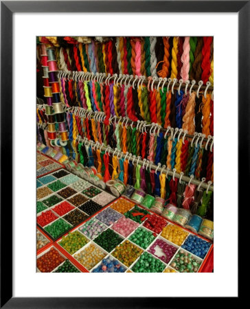 Yarn And Beads Are Sold At A Flea Market by Richard Nowitz Pricing Limited Edition Print image