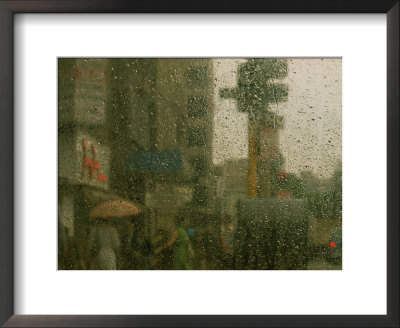 A City Street Scene Blurred By Rain by Todd Gipstein Pricing Limited Edition Print image