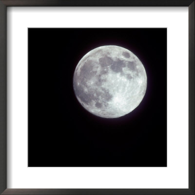 Bright Full Moon In A Black Night Sky by Janis Miglavs Pricing Limited Edition Print image