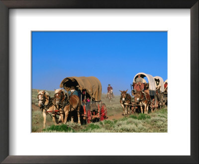 Mormons On Horse Carriages, Mormon Pioneer Wagon Train To Utah, Near South Pass, Wyoming by Holger Leue Pricing Limited Edition Print image