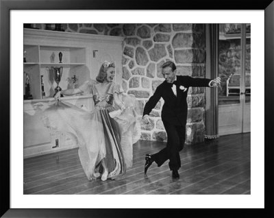 Actors Ginger Rogers And Fred Astaire, In Evening Clothes, Dancing Together In Film Carefree by Rex Hardy Jr. Pricing Limited Edition Print image