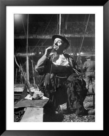 Clown Emmett Kelly, With Ringling Bros. Circus In Madison Square Garden, In Hobo Garb by Ralph Morse Pricing Limited Edition Print image