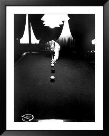 Woody Allen, Shooting Pool In His Apartment by Arthur Schatz Pricing Limited Edition Print image