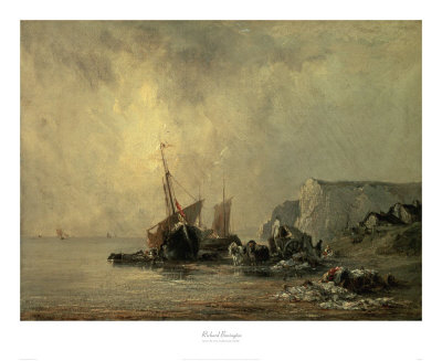 Boats By The Normandy Shore by Richard Bonington Pricing Limited Edition Print image