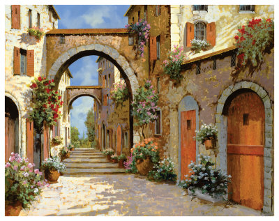 Le Porte Rosse Sulla Strada by Guido Borelli Pricing Limited Edition Print image