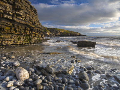 Incoming Tide At Dunraven Bay, Southerndown, Wales by Adam Burton Pricing Limited Edition Print image