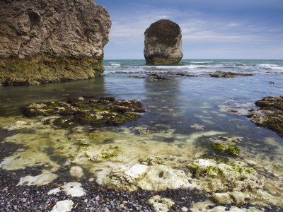 Chalk Cliffs, Sea Stack And Wave-Cut Platform At Freshwater Bay, Isle Of Wight, England by Adam Burton Pricing Limited Edition Print image