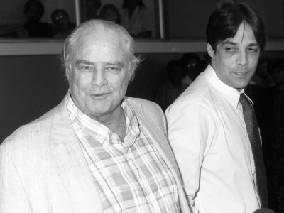 Actor Marlon Brando And Son Christian Brando by Kevin Winter Pricing Limited Edition Print image