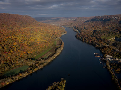 Tennessee River Cutting Through Signal And Raccoon Mountains by Stephen Alvarez Pricing Limited Edition Print image