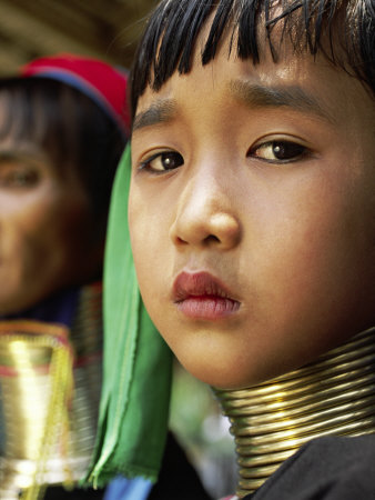 Close Up Of A Padaung Ring Necked Girl In Burma by Scott Stulberg Pricing Limited Edition Print image