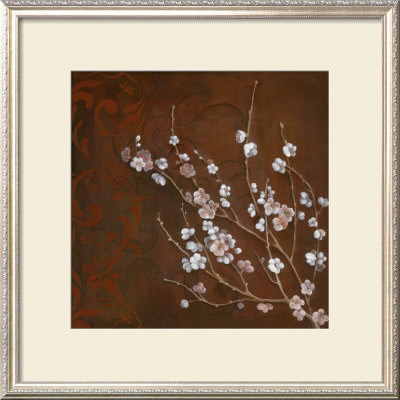Cherry Blossoms On Cinnabar I by Janet Tava Pricing Limited Edition Print image
