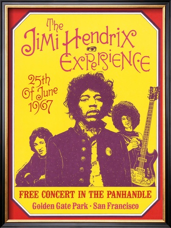 Jimi Hendrix, Free Concert In San Francisco, 1967 by Dennis Loren Pricing Limited Edition Print image