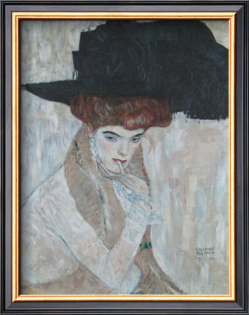 The Black Feather Hat, 1910 by Gustav Klimt Pricing Limited Edition Print image