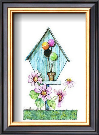 Birdhouse With Daisies by Carolyn Shores-Wright Pricing Limited Edition Print image