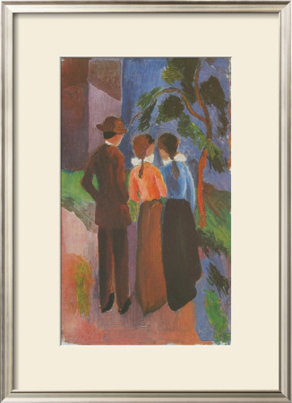 Three Persons Walking, 1914 by Auguste Macke Pricing Limited Edition Print image