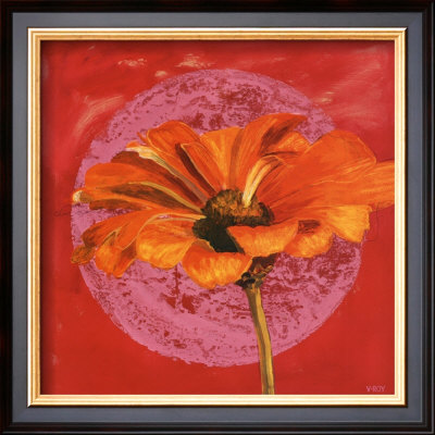 Zinnia Orange Sur Pos Rose by Valerie Roy Pricing Limited Edition Print image
