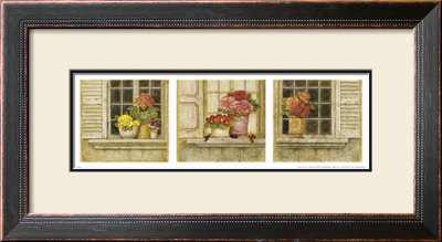 Potted Flowers, Three Panels Iv by Herve Libaud Pricing Limited Edition Print image