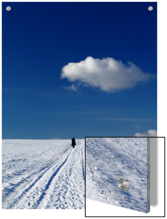 Man Walking In The Snow Under Blue Skies by I.W. Pricing Limited Edition Print image