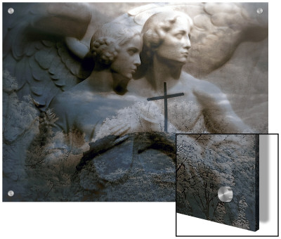 An Angel Couple On Frieze With Cross Overlay by I.W. Pricing Limited Edition Print image