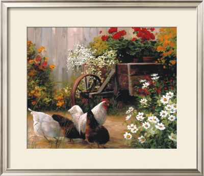 Hens In The Garden by Lise Auger Pricing Limited Edition Print image