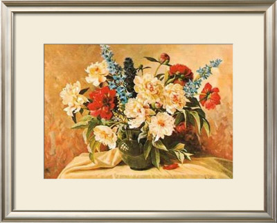 Pfingstrosen Mit Rittersporn by E. Kruger Pricing Limited Edition Print image