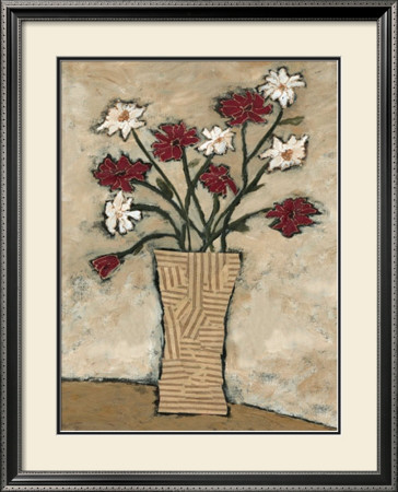 Red Flowers In A Vase by Judi Bagnato Pricing Limited Edition Print image