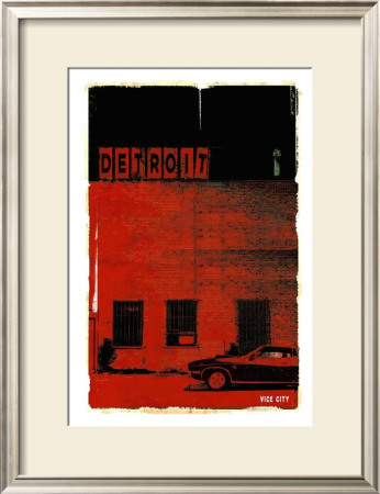 Detroit, Vice City In Red by Pascal Normand Pricing Limited Edition Print image