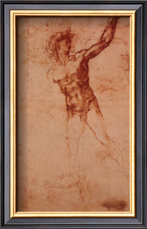 Study Of A Standing Male Figure by Michelangelo Buonarroti Pricing Limited Edition Print image