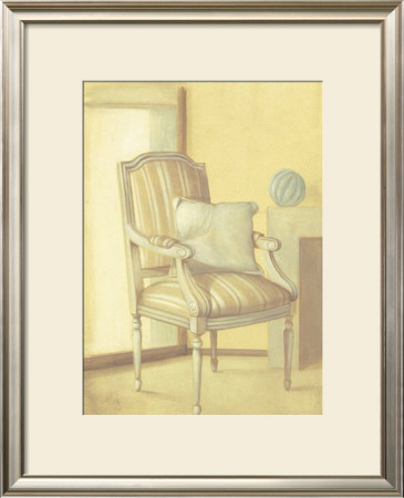 Striped Chair And Pillow by Alejandro Mancini Pricing Limited Edition Print image