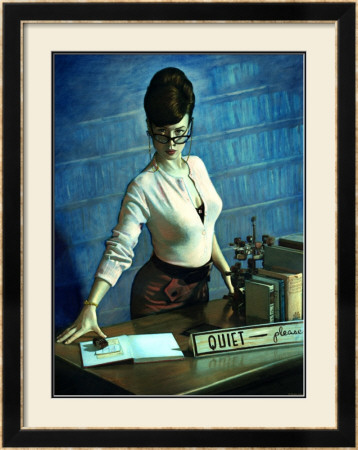 Pin-Up Girl: Quiet Please Librarian by Richie Fahey Pricing Limited Edition Print image