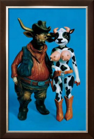 Cathy Cowgirl And Bullfriend by Ron English Pricing Limited Edition Print image