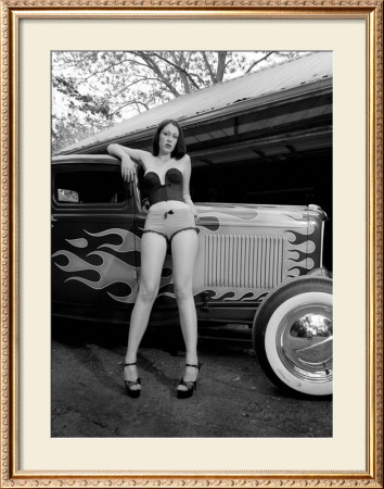 Pin-Up Girl: Ford Coupe Flames by David Perry Pricing Limited Edition Print image